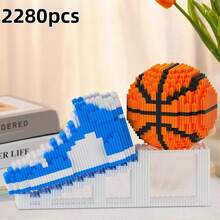 Basketball Shoe DIY Building Block Set - Includes 2280 Pieces, Creative Educational Small Particle Assembly Model Toy, Office Desk/Desktop Bookshelf Creative Decorative Ornament, Holiday Gift For Boys And Men - Multicolor - View 10