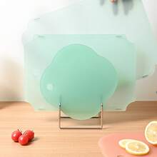 Tabla de alimentos para bebés antibacteriana y resistente al moho de iones de plata para el hogar, tabla de cortar portátil de PP, tabla de cortar de cocina de doble cara - Rojo - Ver 4