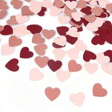1包心形彩纸屑，适用于情人节派对、节日庆典桌面装饰 - 彩色 - 查看 6