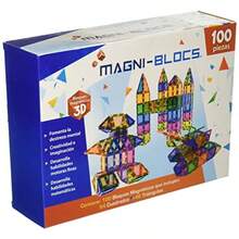 R-Magni Blocs Imanes Didácticos Set de 100 Piezas Bloques Magnéticos 3D Figuras Geométs Magnés tivas para Niños Rompecazas Magnético en Tercera Dimensión - Multicolor - Ver 1