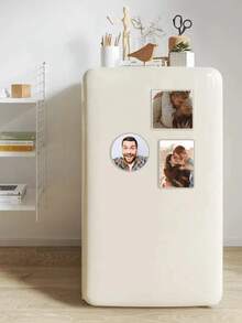 1/3个定制照片冰箱贴 - 不对称亚克力冰箱贴 - 温馨可爱特别的家居装饰 - 情侣照片冰箱贴、母女照片冰箱贴、狗狗照片冰箱贴、全家福冰箱贴、情侣礼物 - 彩色 - 查看 2