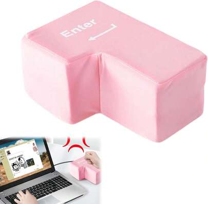 CHENGBAO Boton de Enter Gigante,Baluue Almoh con Tecla Enter y USB,Tecla Enter Gigante para Oficinas,Almoh de Mesa,Juguete Antiestrés. (Negro)