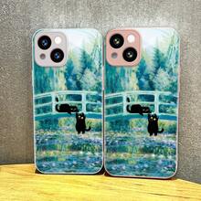 1 pieza Funda protectora de teléfono con Diseño De Gatos Negros En Puente con cristal de imitación chapado en lujo, a prueba de golpes,Protección completa contra caídas, resistencia a impactos y prevención de rayaduras, compatible con  17/17 Air/17 Pro/17 Pro Max, 16, 16 Pro, 16 Plus, 16 Pro Max, 15, 14, 14 Pro Max, 13, 12, 11,Galaxy A55/A54/S23 Ultra/S22 Ultra/S23,Cristal Realista de Alta Definición,diseño creativo y de moda para hombres y mujeres" - Plateado - Ver 10