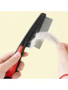 4-In-1 Pet Hair & Tear Stain Remover Brush, Pet Hair Grooming Brush, Dog & Cat Flea Comb, Flea Removal Tool, Double-Sided Massage Brush, Stainless Steel Dog & Cat Flea Comb, Effectively Trims And Gently Removes Matted Hair And Fleas, Suitable For Dogs & Cats - Multicolor - View 8