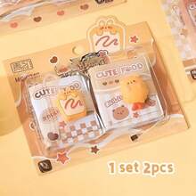 1 Set Of 2 Mini Sticky Notes - Cute Cartoon Notebook With Adorable Animal & Food Designs, Multi-Functional Stationery Pendant, Perfect For Back-To-School Or Birthday Gifts, Cute Notebook, School Supplies, Playful Design, Durable Paper, Mini Notebook Keychain, Mini Notebook Bulk, Mini Notebook A5, Mini Notebook A4, Stationery Items, Postits, Office Accessory, Cheap Stationery, Sticker, Note Pad, School Material, Cute Stationery, Sticky Note Aesthetic, School Accessory - 彩色 - 查看 3