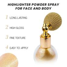 2件装闪亮身体高光喷雾套装，包含替换装、全息闪粉多色面部彩妆、闪粉，适用于圣帕特里克节、圣诞节、音乐节、新娘派对、节日庆典等场合。 - 彩色 - 查看 7