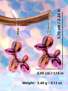 1 Pair Fashionable Carnival Parade Balloon Dog Earrings, Personalized Jewelry Gift For Women, Suitable For Daily Wear - Multicolor - View 5