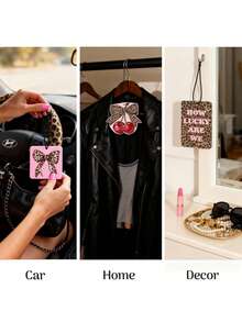Deodorante per auto a stampa leopardata, ornamento appeso profumato per auto, deodorante per auto personalizzato e creativo, adatto per interni auto e armadi, deodorante profumato di lunga durata, ornamento appeso, decorazione per interni auto, accessori auto - Multicolore - Visualizzare 5
