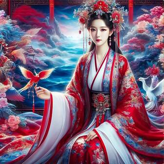 Of Diamond Painting Kit, Round Crystal Diamond Inlay Painting, Figure, Chinese Costume, Mosaic Exquisite Embroidery Art, Living Room, Entrance Hall, Hallway Wall Decoration Artwork, Frameless Diamond Painting