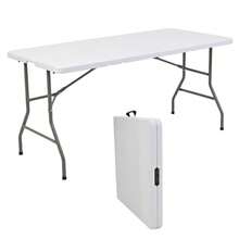 ASDEKE Mesa Tablon Plegable 152 CM Jardin Exterior Interiore Portatil Portafolio para Picnic para Jardin para Reuniones  Gruesa y Durable - como en la foto - Ver 2