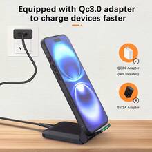 Almohadilla de carga inalámbrica de 15W, compatible con iPhone 15/14/13/12/11 Pro/XR/8/X/XS Max, base de carga rápida por inducción - Multicolor - Ver 4