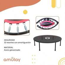 Trampolín Fitness 101 cm Brincolín para Adultos con 32 Resortes 6 Patas Antiderrapantes y Capacidad 100 kg - Multicolor - Ver 4