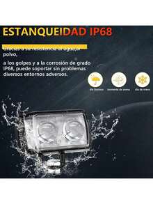 2 Pieces LED Auxiliary Lights With Magnifying Lens And Strobe Function, 6 Modes, Suitable For Motorcycles And Cars. - Black - View 6
