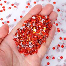 SS3-SS60 Red Series Deep Red Color High-Quality Glass Flat Bottomed Diamond With 12 Equal Cut Surfaces, Suitable For DIY Jewelry, Clothing, And Other DIY Projects - Multicolor - View 4