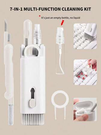 Kit de curățare 7 în 1, Set de curățare pentru electronice, Soluție de curățare pentru tastatură, Kit de curățare pentru laptop, Potrivit pentru monitor, telefon, căști, obiectiv cameră laptop, 7 în 1/2 în 1/20 în 1/10 în 1 A: 2 în 1, B: 7 în 1, C: 20 în 1, Universal: Extractor taste din oțel inoxidabil