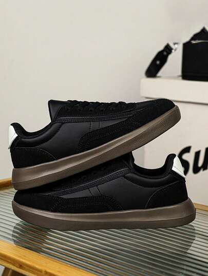 新款男士休闲小众低帮运动鞋，多功能厚底运动鞋，时尚撞色休闲鞋