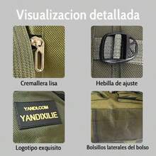 Mochila de Aventura de Gran Capacidad Impermeable con Soporte para Hidratación y Sistema de Carga Ergonómico para Senderismo Camping y Viajes de Montaña - Negro - Ver 3