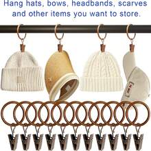 44 Pcs Curtain Rings With Clips, 0.98"/1.26" Interior Diameter, Metal Drapery Rings With Hooks, Heavy Duty Drapery Hooks For Hanging, Rod Metal Fasteners For Curtain Hat Bows Decoration Craft Display - 44 Pcs - View 8