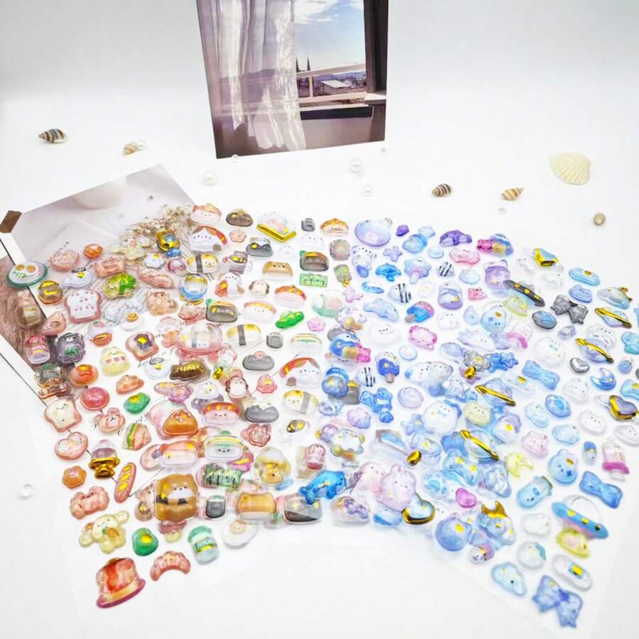 1 Piece Cartoon 3D Rhinestone Sticker, Cartoon Animal Self-Adhesive Sticker For Scrapbooking, Stationery Decoration, DIY Projects, Office Supplies, School Supplies And Crafts - Multicolor - View 1