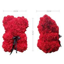 Romantic Artificial Rose Bear: Perfect Gift For Valentine's Day, Weddings, Mother's Day And Anniversaries. - Red - View 2