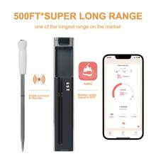 500 Ft Wireless Meat Thermometer Digital, Bluetooth Meat Thermometer Wrieless For Beef Lamb Chicken Turkey, Smoker Acccessories For Rotisserie Sous Vide BBQ Oven Air Frye - 1 - View 1