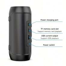 Wireless Atmosphere Speaker - Multi Functional Portable Plug-In Card With Stereo Surround Sound,Compatible With SD Card/USB/AUX, Internet Dual Pairing Function, Supports Phone/Tablet/TV Connection, Suitable For Cars/Cycling/Indoor/Desktop/Party/Beach - Black - View 7