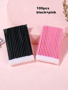 100 de pensule pentru gene/buze, instrumente profesionale de machiaj, potrivite pentru gene și buze, piepteni mici, pensule pentru sprâncene, aplicatoare de ruj și luciu de buze, potrivite pentru toate tonurile de piele deschise, esențiale pentru saloanele de înfrumusețare, pensule portabile de călătorie, materiale inodore, set de pensule pentru gene, experți în saloane, pasionați de machiaj, potrivite pentru toate tipurile de piele, pentru aplicarea precisă a machiajului - Multicolor - Vizualizare 7