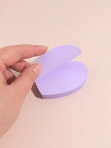 100 Sheets 1pc Creative Purple Heart Shaped Sticky Notes, Cartoon Stationery Small Gift Memo Pad For Valentine's Day Back To School - Multicolor - View 4