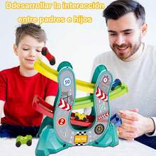 Pistas de Carros Rampas para Niños, Juguetes de Coches de Pista, Juguetes para Niños de 3 4 5 6 7 Años, Regalo de Navidad de Cumpleaños para Niño y Niña - Azul - Ver 5