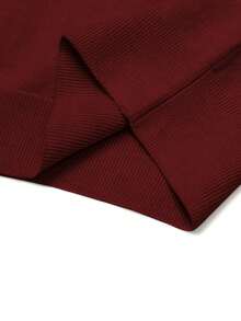 Men's Casual Solid Color Short Sleeve Pullover Knit Sweater, Old Money Style - Red - View 8