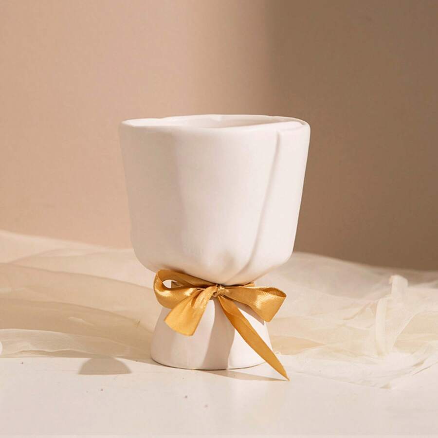 French Wabi-Sabi Minimalist Vase, Plastic Flower Pot Suitable For Hydroponics Fresh/Dried Flowers, Tabletop Decor And Living Room Home Decoration - Multicolor - View 1