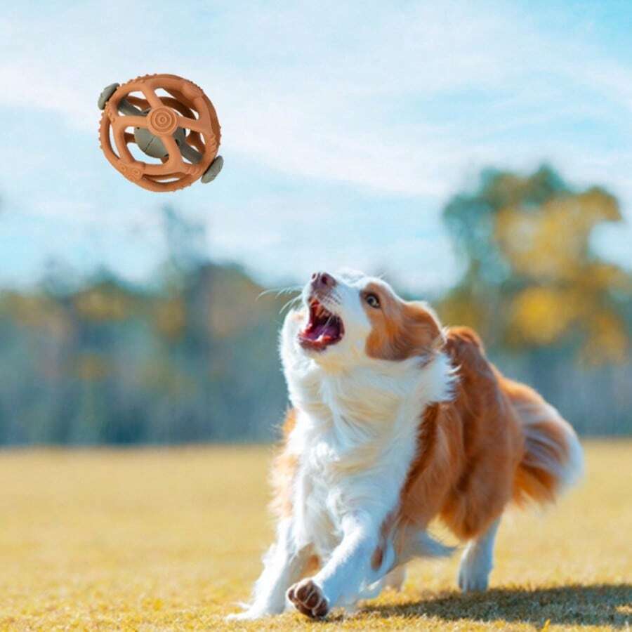 Silicone Pet Ringing Ball Toy | Built-In Clear Bell . Bite-Resistant Silicone | Must-Have Cat Dog Chasing Ball, Christmas Hot Selling Gift - Multicolor - View 1