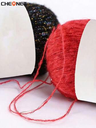 CHEONET - Goldener Mohair-Garn, feiner Plüsch-Garn für DIY-Handstrickerei, ideal für Schals & Tücher