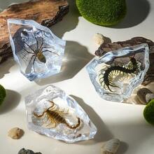 1pc Handmade Crystal Crafts Decor, Rock Ice Sculpture, Fully Handcrafted Creative Resin Drip Glue Insect Amber Art, Premium Crystal Clear High-End Gift - Multicolor - View 2