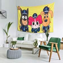 A Safety Sheriff Labrador Birthday Wall Hanging - Perfect For Home Decor, Parties, And Live Streams. Suitable For Dorms, Bedrooms, And Living Room Wall Tapestries.