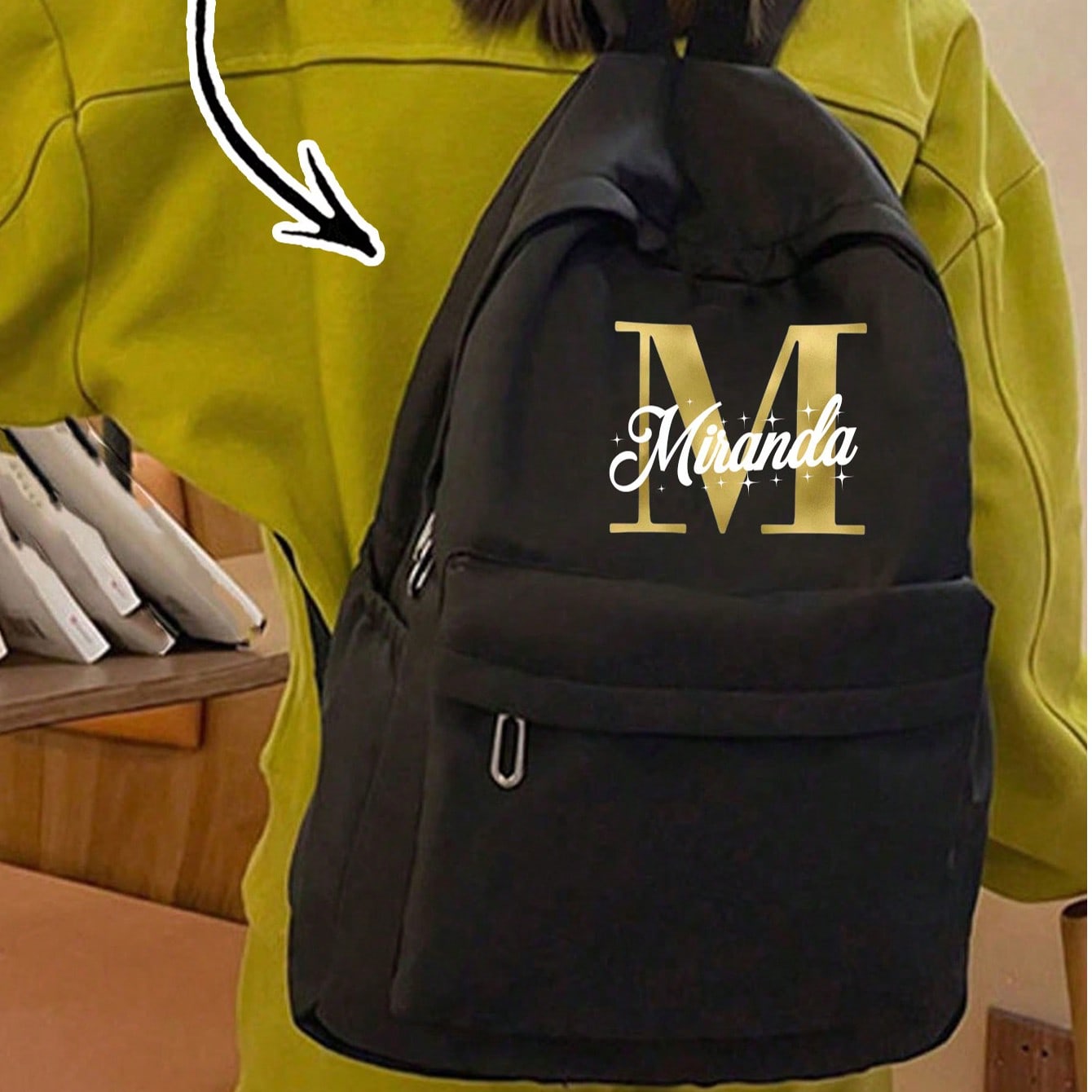 Personalized Backpack For Girls, Customizable With Name And Gold Letters, Suitable For Male And Female Students, Back-To-School Personalized Gift, Large Capacity Backpack, Customizable Name, Large Capacity Laptop Backpack, Back-To-School Classic Casual Everyday Backpack, Lightweight Bookbag, Suitable For Male And Female Students, Girls Backpack Bookbag, Suitable For Middle School And Teenagers, Anti-Theft Laptop Backpack, Travel Everyday Backpack, Bookbag Gift