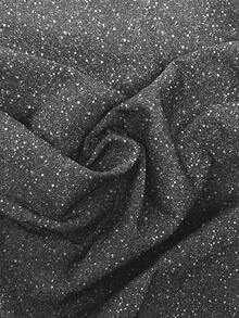 Keke Bloomly Women's Loose Romantic Asymmetric Shoulder Design Flare Sleeve T-Shirt, Unique Shiny Top Made Of Tiny Reflective Sequins, Suitable For Daily Outings, Parties, Back To School Season And Gatherings, Fashionable And Versatile - Grey - View 7