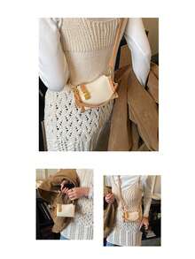 Kids Metal Buckle Design Fashionable Versatile Crossbody Bag