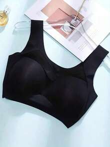 Seamless Wireless Bra, Sexy Lift Bra, Sports Bra, Yoga Panties, Running Vest, Comfortable Bra, Women's Underwear - Black - View 4