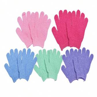 10pcs Bath Towel Gloves, Suitable For Daily Use