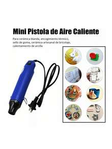 Pistola de Aire Caliente 300W - Portátil con Bocas Rojas y Negras | Para Proyectos Pequeños, Adhesivo y Remodelación - Azul - Ver 2