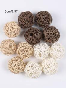 12个/3个 5/4厘米 1.97/1.57英寸 天然藤球花瓶填充物 家居装饰 树枝 花园 婚礼 派对 咖啡桌装饰 DIY手工艺品 最佳礼物 生日 毕业 圣诞节装饰 房间装饰 圣诞节 冬季圣诞节装饰 家居圣诞礼物 圣诞装饰 - 彩色 - 查看 11