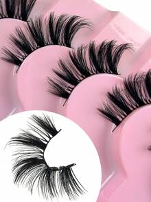 7对半眼假睫毛，自然柔软，日常约会眼角假睫毛，化妆眼部假睫毛，条状假睫毛，假睫毛，假睫毛 - 半眼睫毛 - 查看 3