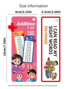 1 Set Of 15/16pcs Math Cards, Multiplication Flashcards, Study Cards, Calligraphy Practice Materials, Supplies, Student Essentials – Perfect Gift Idea - Multicolor - View 4