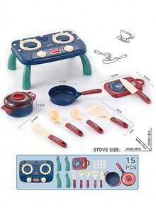 1 Set Children's Kitchen Cooking Role-Playing Toy Stove With Lights And Sound Effects. Suitable For Girls' Role-Playing Cooking. A Great Parent-Child Interactive Holiday Gift.
