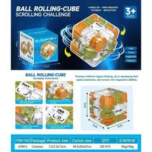 Puzzle cub labirint cu bile 3D - Cub logic educațional pentru copii, joc de luptă părinte-copil, jucărie de ameliorare a stresului pentru antrenamentul gândirii logice (culoare accesoriu aleatoriu)