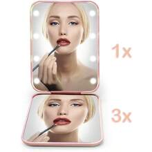 Kintion - Pocket Mirror LED Mirror With 1X/3X Magnification Compact Mirror With Light Handheld Folding Pocket Mirror Compact Mirror With Light For Gift Pink Color. - Rosa/Rebel Fun. - View 4