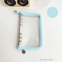 1pc A6 Transparent Glitter Zipper Pouch, Minimalist Design, Suitable For Cash, Savings, Student Stationery - A6 - View 10