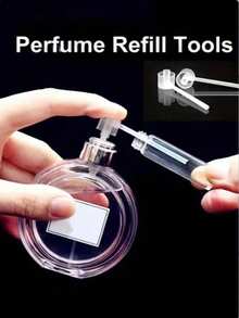 2pcs Portable Perfume Sample Vial Refillable Pump Heads, Fragrance Decanting Magic