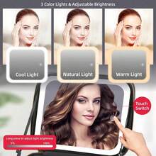 1pc Travel Makeup Bag With Mirror & Full Makeup Brush Set, Large Capacity Cosmetic Storage Box, Portable Makeup Bag With LED Light Mirror, Makeup Light, LED Light, Night Light, Lighting, Travel Organizer Accessories, Makeup Bag, Large Capacity Cosmetic Organizer,Makeup Bag,Travel Essential - Multicolor - View 3